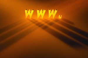 World Wide Web in glowing letters