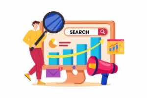 seo and ppc should be a focus of every business owner with a website image shows person studying graphs