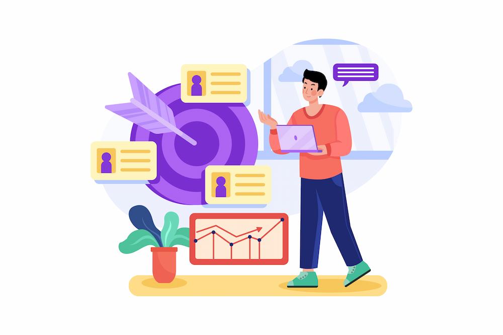 knowing your audience is key to deploying effective marketing strategies image shows marketer studying audience information
