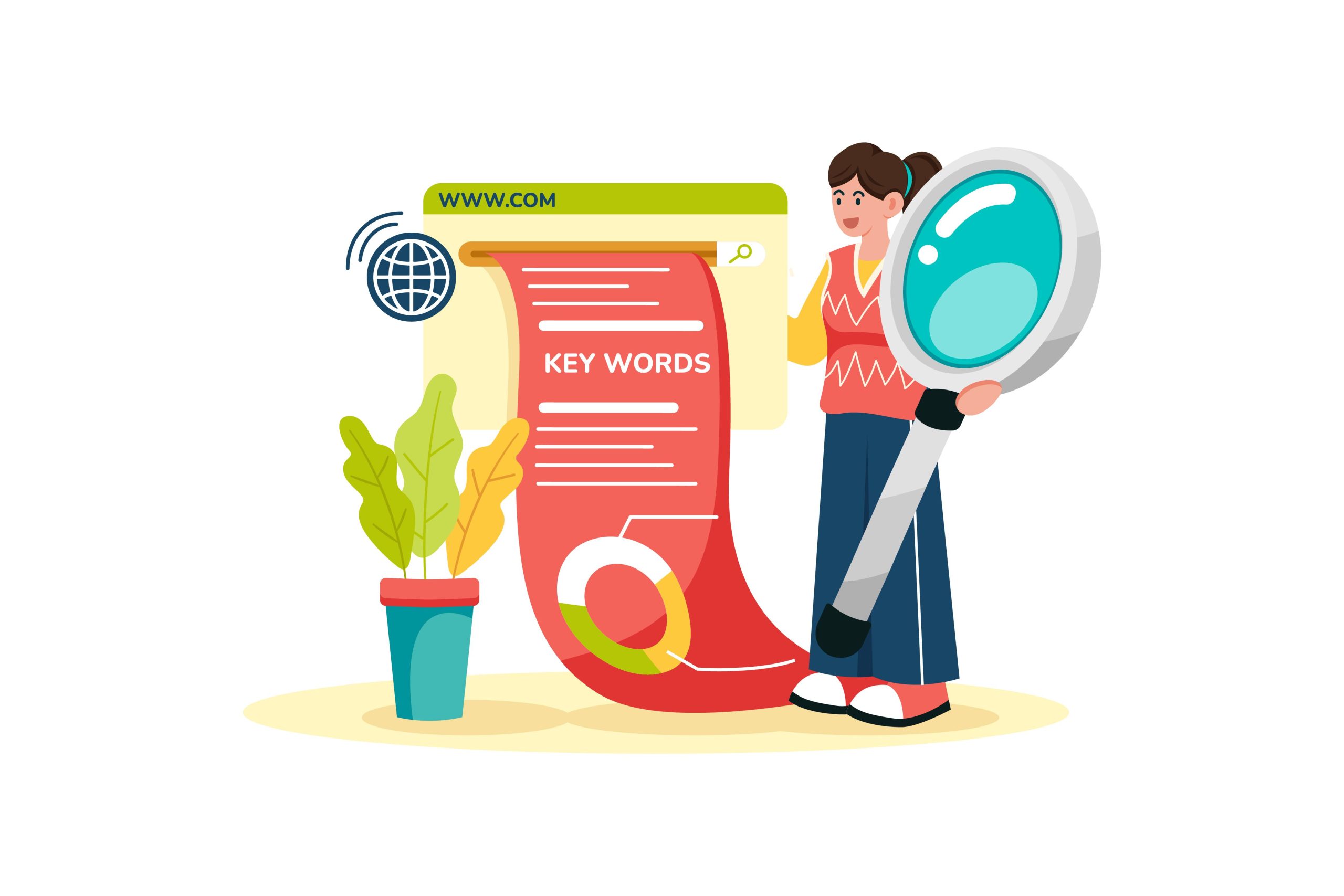 AI-powered content tools can assist with keyword research image shows employee studying keyword data