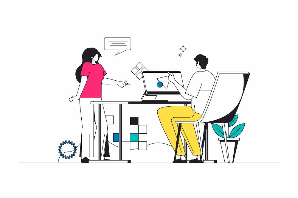 Get your website ready for DOJ Title II Web Standards with assistance from NEXTFLY image shows two people working on website