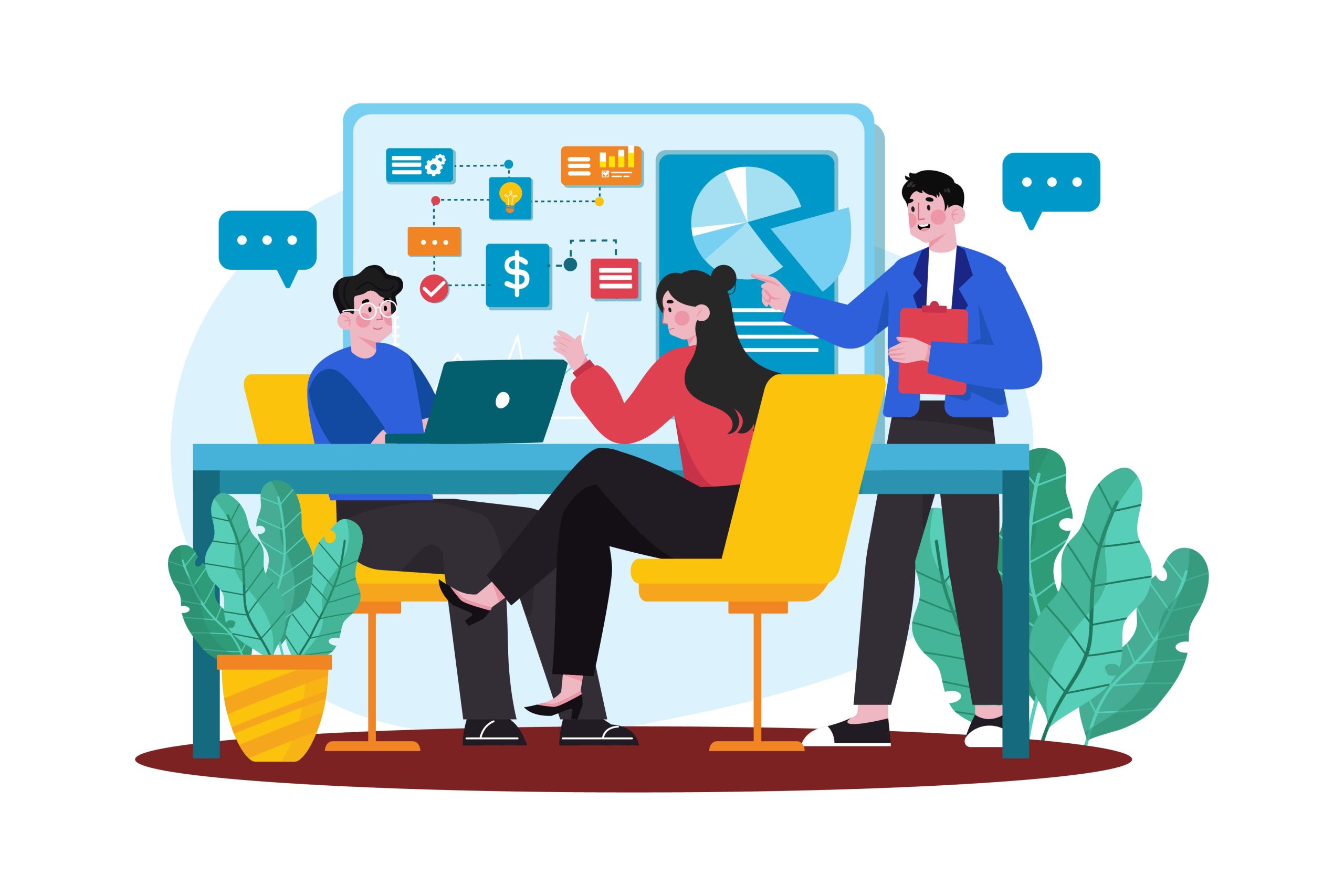 gain insight into your website by tracking micro-conversions image shows team reviewing sales information